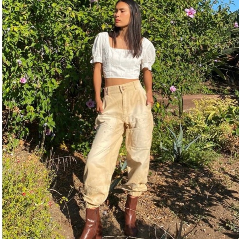 ❤️ SOLD ON DEPOP ❤️ Urban Outfitters BDG Utility Jogger Pants Stone Cargo - Picture 2 of 7